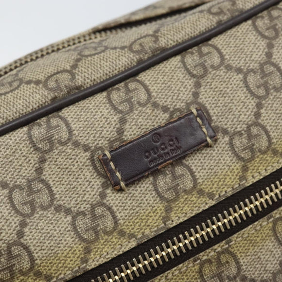 GUCCI GG Supreme Umhängetasche PVC Beige Gold 201448 Auth ep13070
