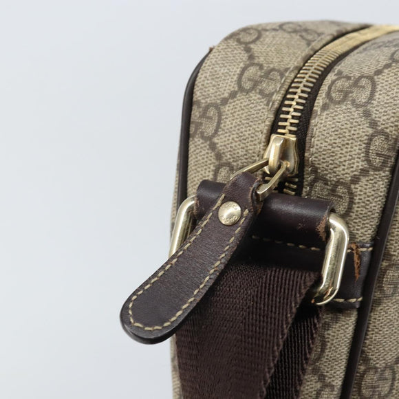 GUCCI GG Supreme Umhängetasche PVC Beige Gold 201448 Auth ep13070