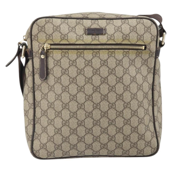 GUCCI GG Supreme Umhängetasche PVC Beige Gold 201448 Auth ep13070