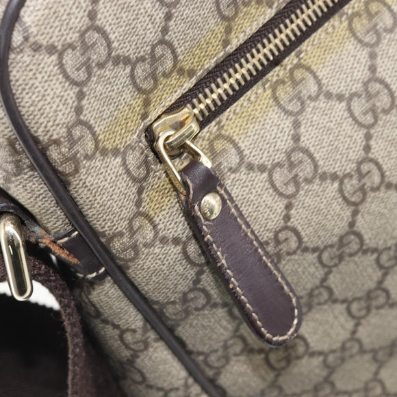 GUCCI GG Supreme Umhängetasche PVC Beige Gold 201448 Auth ep13070
