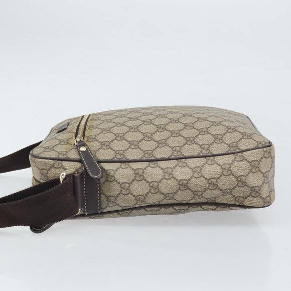 GUCCI GG Supreme Umhängetasche PVC Beige Gold 201448 Auth ep13070