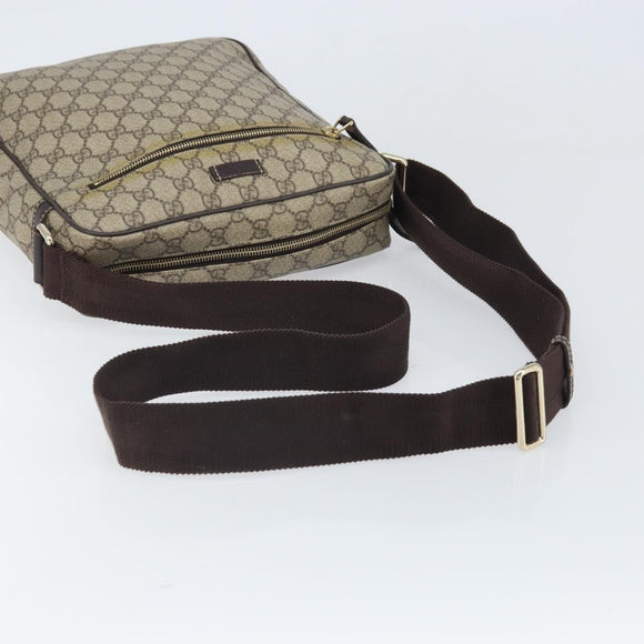 GUCCI GG Supreme Umhängetasche PVC Beige Gold 201448 Auth ep13070