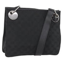 GUCCI GG Canvas Shoulder Bag Black Silver 120841 Auth ep13072-1