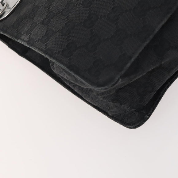 GUCCI GG Canvas Shoulder Bag Black Silver 120841 Auth ep13072