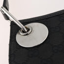 GUCCI GG Canvas Shoulder Bag Black Silver 120841 Auth ep13072-10