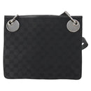 GUCCI GG Canvas Shoulder Bag Black Silver 120841 Auth ep13072-2