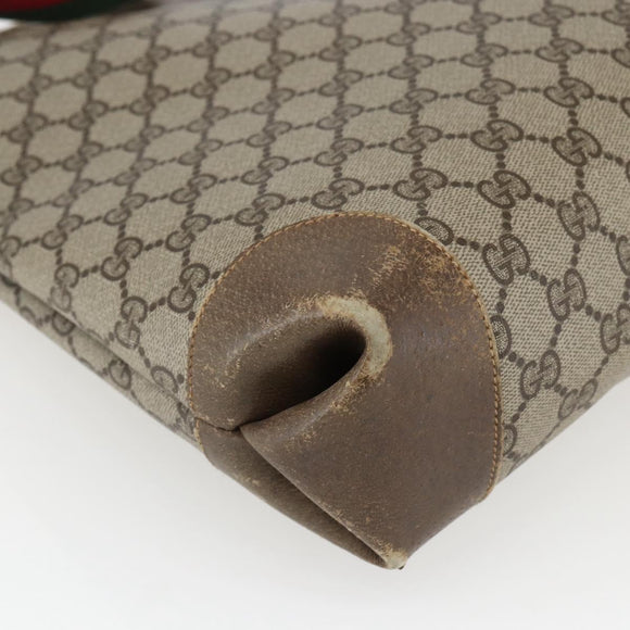 GUCCI GG Supreme Web Sherry Line Tote Bag PVC Beige Red Auth ep13075