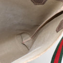 GUCCI GG Supreme Web Sherry Line Tote Bag PVC Beige Red Auth ep13075-17