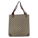 GUCCI GG Supreme Web Sherry Line Tote Bag PVC Beige Red Auth ep13075-3