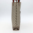 GUCCI GG Supreme Web Sherry Line Tote Bag PVC Beige Red Auth ep13075-4