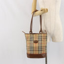 Burberrys Nova Check Tote Bag Canvas Beige Auth ep13077-21