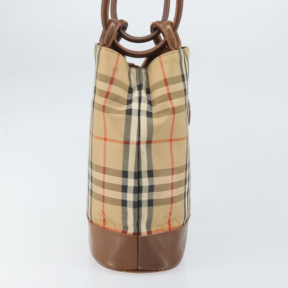 Burberrys Nova Check Tote Bag Canvas Beige Auth ep13077