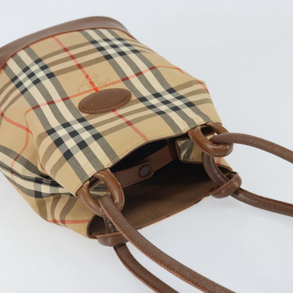 Burberrys Nova Check Tote Bag Canvas Beige Auth ep13077