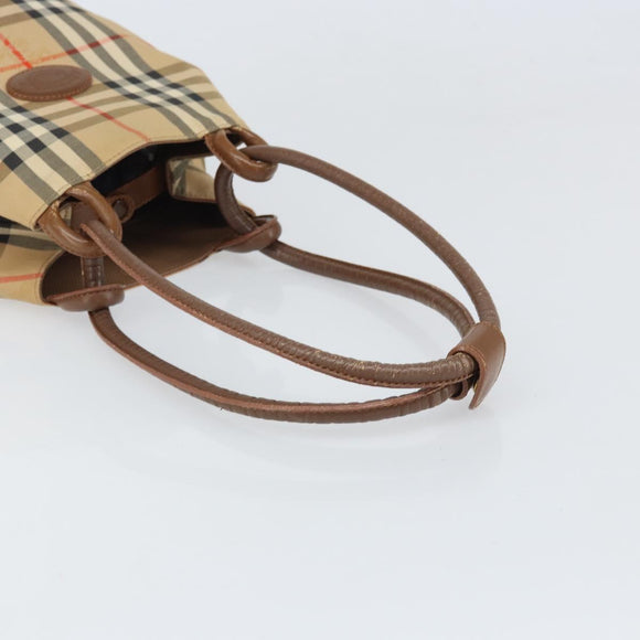 Burberrys Nova Check Tote Bag Canvas Beige Auth ep13077