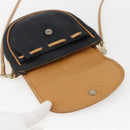 GUCCI Shoulder Bag Leather Black Gold Auth ep13083-10