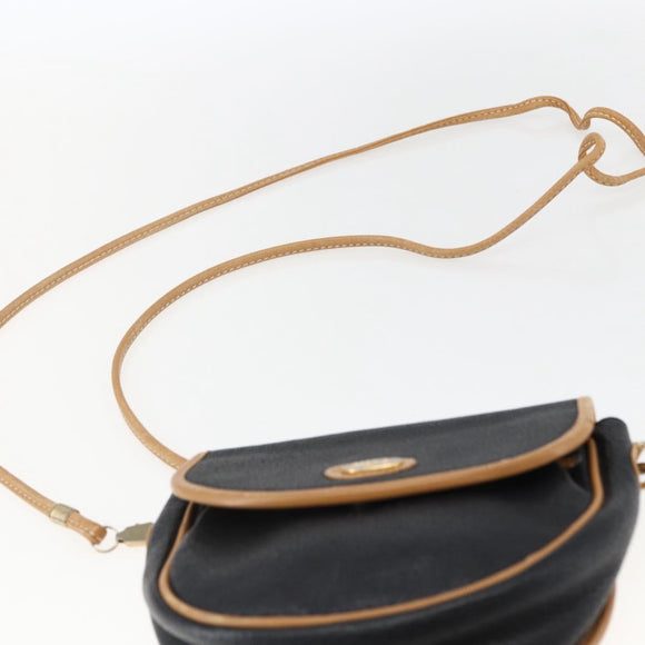 GUCCI Shoulder Bag Leather Black Gold Auth ep13083