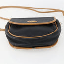 GUCCI Shoulder Bag Leather Black Gold Auth ep13083-5
