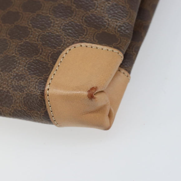 CELINE Macadam Canvas Hand Bag PVC Leather Brown Gold Auth ep13084