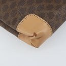 CELINE Macadam Canvas Hand Bag PVC Leather Brown Gold Auth ep13084-14