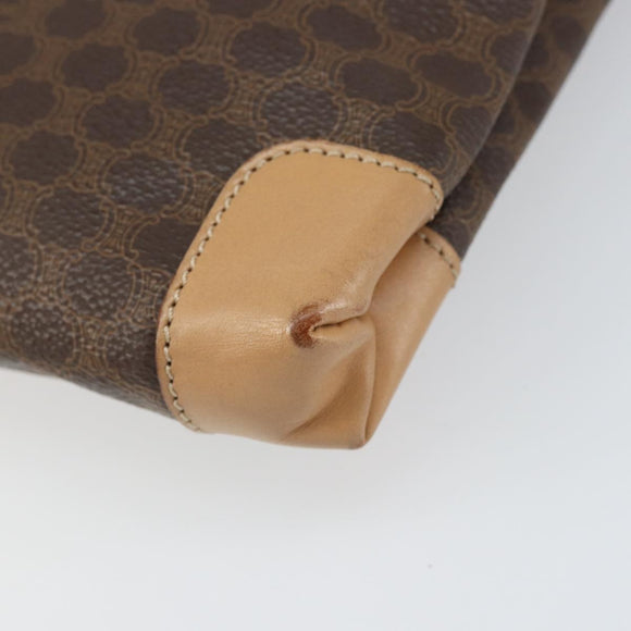 CELINE Macadam Canvas Hand Bag PVC Leather Brown Gold Auth ep13084