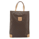 CELINE Macadam Canvas Hand Bag PVC Leather Brown Gold Auth ep13084-13