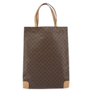 CELINE Macadam Canvas Hand Bag PVC Leather Brown Gold Auth ep13084-2