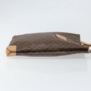 CELINE Macadam Canvas Hand Bag PVC Leather Brown Gold Auth ep13084-3