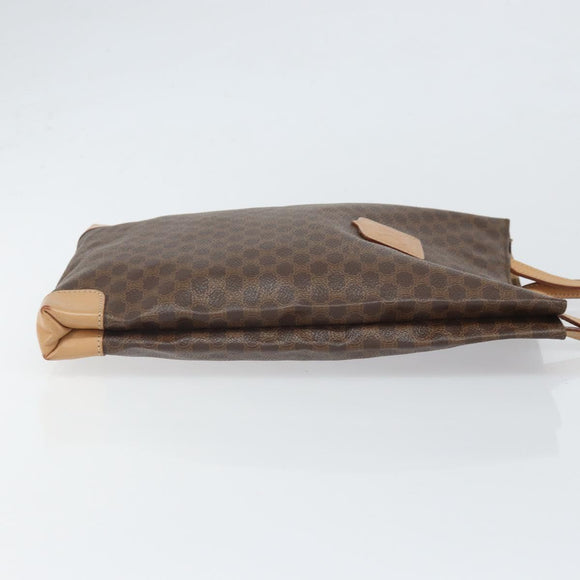 CELINE Macadam Canvas Hand Bag PVC Leather Brown Gold Auth ep13084