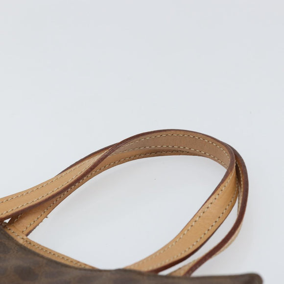 CELINE Macadam Canvas Hand Bag PVC Leather Brown Gold Auth ep13084