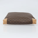CELINE Macadam Canvas Hand Bag PVC Leather Brown Gold Auth ep13084-5