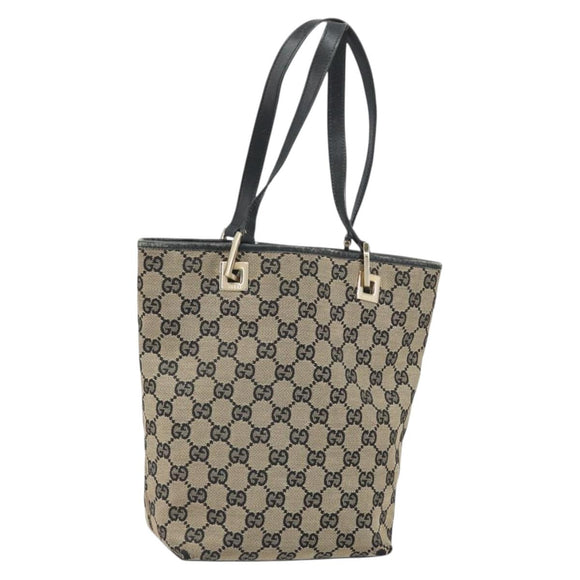 GUCCI GG Canvas Draagtas Goud Navy 002 1099 2404 Auth ep13085
