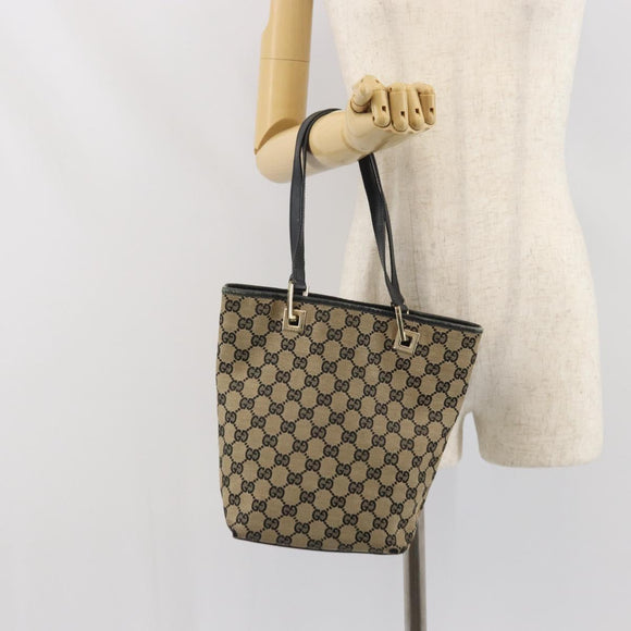 GUCCI GG Canvas Draagtas Goud Navy 002 1099 2404 Auth ep13085