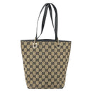 GUCCI GG Canvas Draagtas Goud Navy 002 1099 2404 Auth ep13085-2