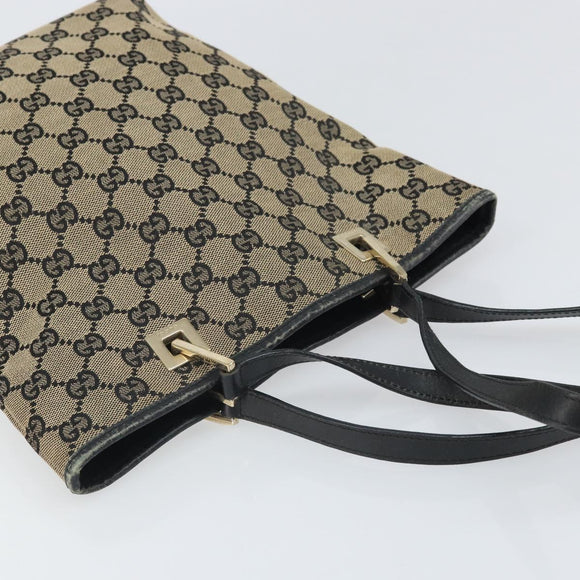 GUCCI GG Canvas Draagtas Goud Navy 002 1099 2404 Auth ep13085