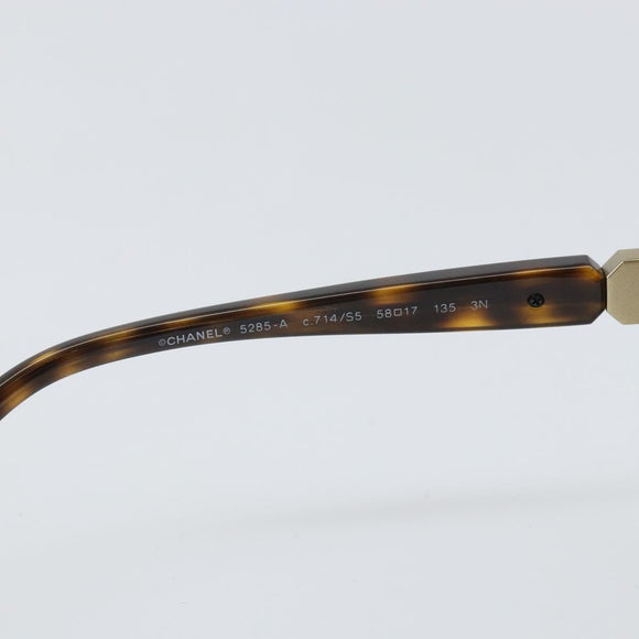 CHANEL COCO Mark Sunglasses plastic Brown CC Auth ep13086