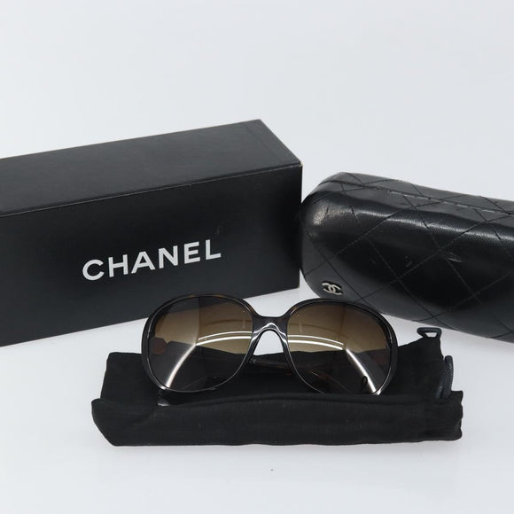 CHANEL COCO Mark Sunglasses plastic Brown CC Auth ep13086