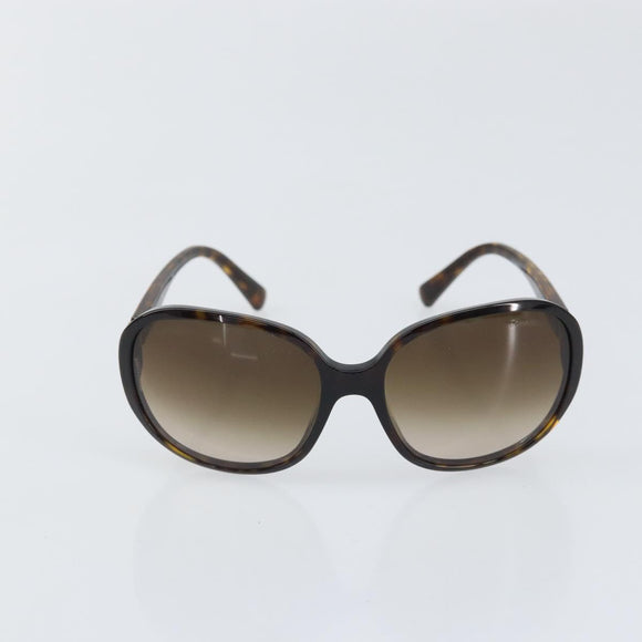 CHANEL COCO Mark Sunglasses plastic Brown CC Auth ep13086