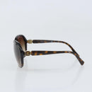 CHANEL COCO Mark Sunglasses plastic Brown CC Auth ep13086-3