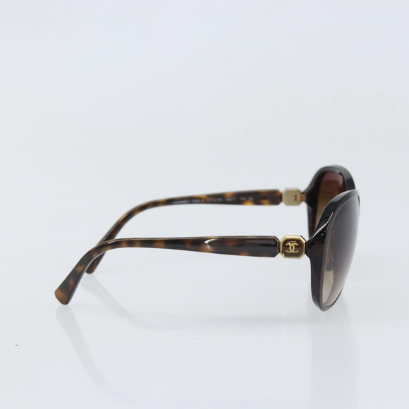 CHANEL COCO Mark Sunglasses plastic Brown CC Auth ep13086