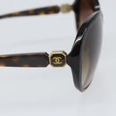 CHANEL COCO Mark Sunglasses plastic Brown CC Auth ep13086-7