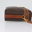 CELINE Macadam Canvas Circle Vanity Bag PVC Leder 2way Braun Gold Auth ep13087-3