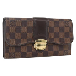 LOUIS VUITTON Damier Ebene Portefeuille Sistina Long Wallet N61747 Auth ep13090