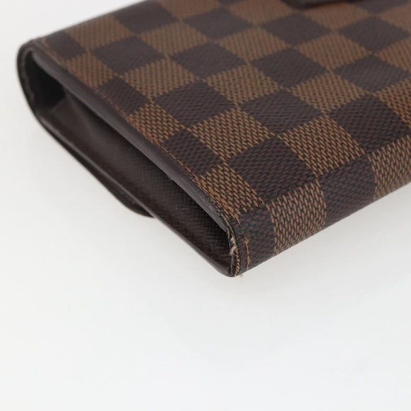 LOUIS VUITTON Damier Ebene Portefeuille Sistina Lange Portemonnee N61747 Auth ep13090