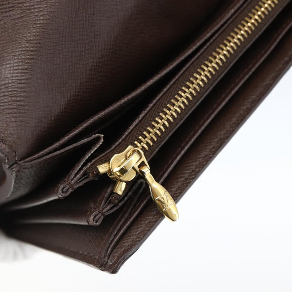 LOUIS VUITTON Damier Ebene Portefeuille Sistina Lange Portemonnee N61747 Auth ep13090