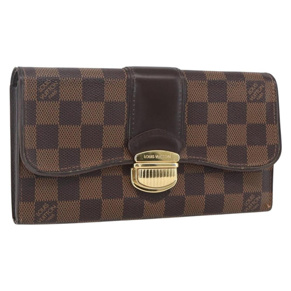 LOUIS VUITTON Damier Ebene Portefeuille Sistina Lange Portemonnee N61747 Auth ep13090