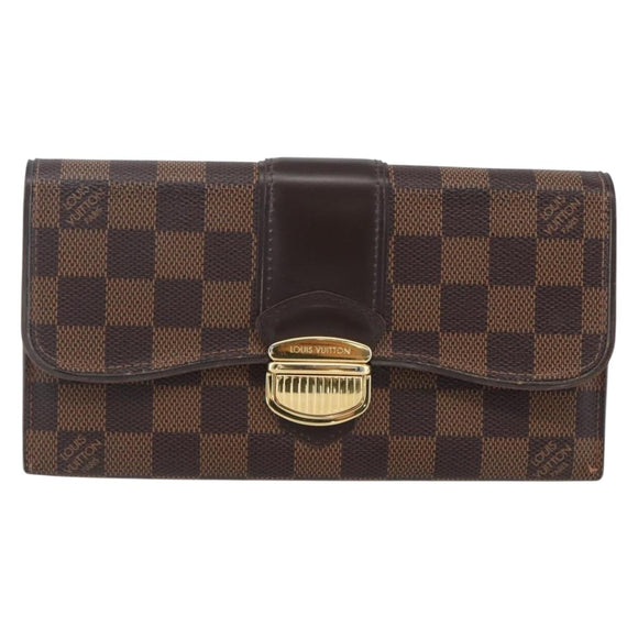LOUIS VUITTON Damier Ebene Portefeuille Sistina Long Wallet N61747 Auth ep13090