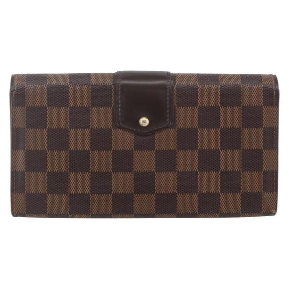 LOUIS VUITTON Damier Ebene Portefeuille Sistina Long Wallet N61747 Auth ep13090