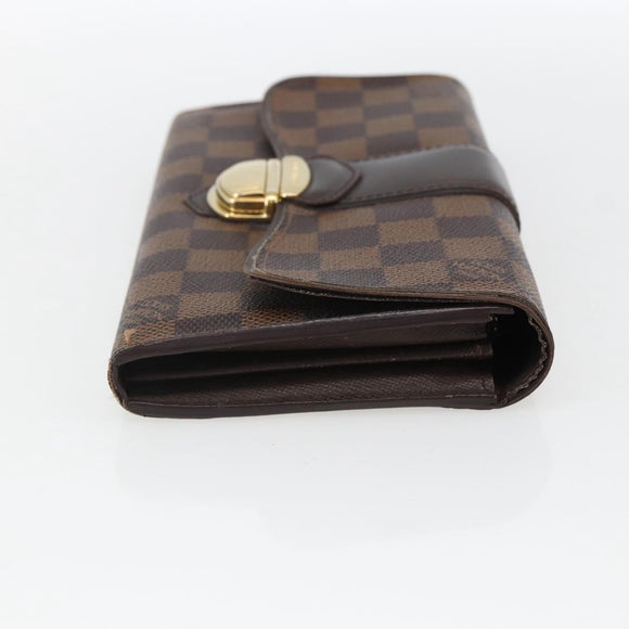LOUIS VUITTON Damier Ebene Portefeuille Sistina Lange Portemonnee N61747 Auth ep13090