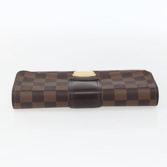 LOUIS VUITTON Damier Ebene Portefeuille Sistina Lange Portemonnee N61747 Auth ep13090