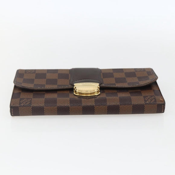 LOUIS VUITTON Damier Ebene Portefeuille Sistina Long Wallet N61747 Auth ep13090